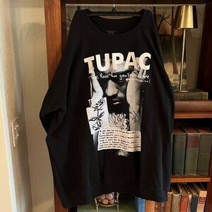 Tupac Graphic Pullover Sweatshirt - Black (Tupac)